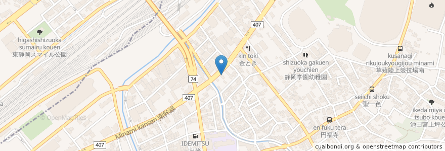 Mapa de ubicacion de 丸亀製麺 静岡池田店 en Japon, Préfecture De Shizuoka, Shizuoka, 駿河区.