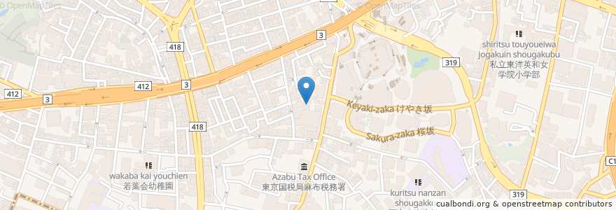 Mapa de ubicacion de 桜田神社 en Japón, Tokio, Minato.