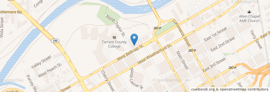 Mapa de ubicacion de Fort Worth Police Dept Headquarters en Stati Uniti D'America, Texas, Tarrant County, Fort Worth.