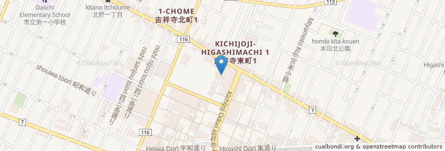 Mapa de ubicacion de CoCo壱番屋 en 日本, 東京都, 武蔵野市.