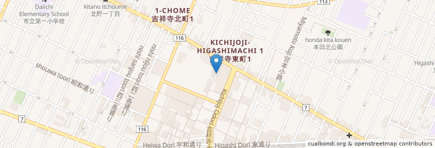 Mapa de ubicacion de 一番館 en Japon, Tokyo, 武蔵野市.