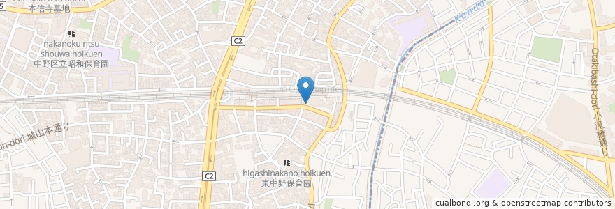 Mapa de ubicacion de TJK東中野保健センター en Japonya, 東京都, 中野区.