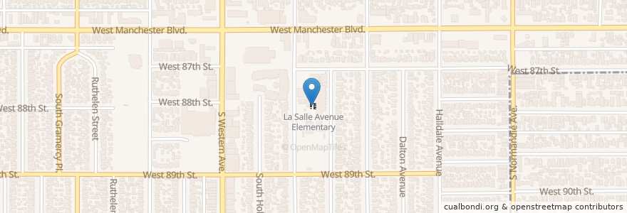 Mapa de ubicacion de La Salle Avenue Elementary en Estados Unidos De América, California, Los Angeles County, Los Ángeles.