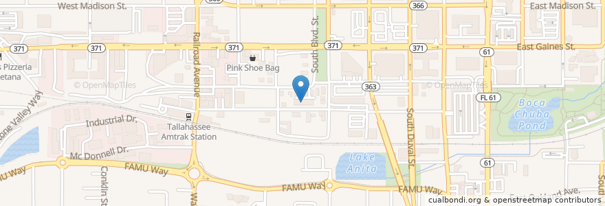 Mapa de ubicacion de Fermentation Lounge en Соединённые Штаты Америки, Флорида, Leon County, Таллахасси.