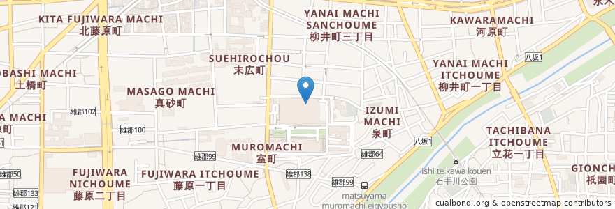 Mapa de ubicacion de 総合周産期母子医療センター en 日本, 愛媛県, 松山市.