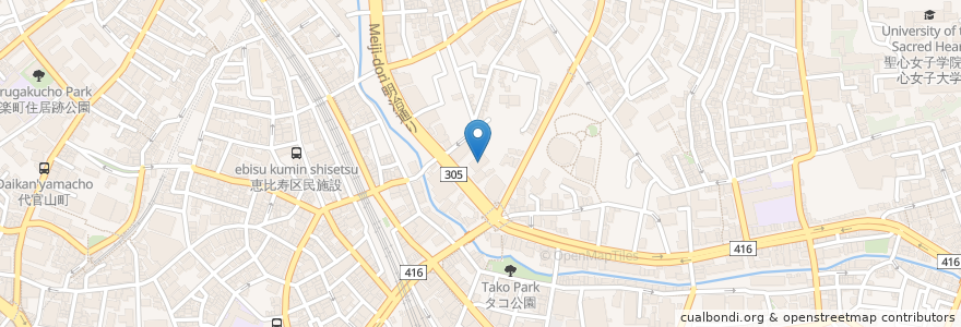 Mapa de ubicacion de 福昌寺本堂 en Япония, Токио, Сибуя.