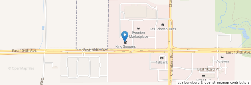 Mapa de ubicacion de King Soopers Fuel Station en United States, Colorado, Adams County, Commerce City.