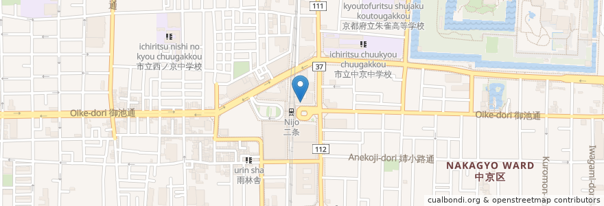 Mapa de ubicacion de モスバーガー en Japón, Prefectura De Kioto, Kioto, 中京区.