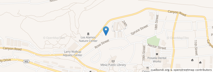 Mapa de ubicacion de Canyoncito School en 美利坚合众国/美利堅合眾國, 新墨西哥州, Los Alamos County, Los Alamos.