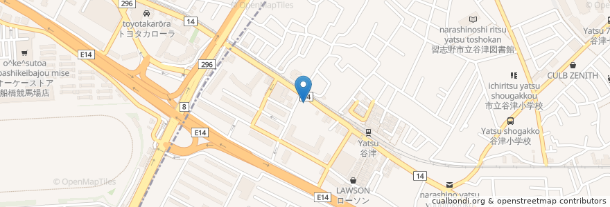 Mapa de ubicacion de コスモ石油 en Japan, 千葉県, 船橋市.