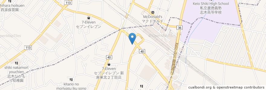 Mapa de ubicacion de トモズ (Tomod's) en اليابان, 埼玉県, 新座市.
