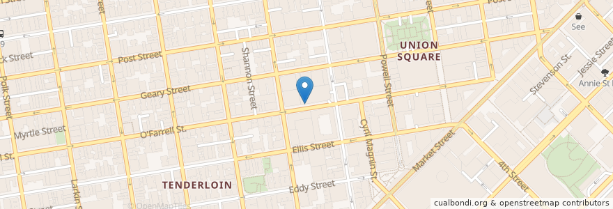 Mapa de ubicacion de Alamo Car Rental en Stati Uniti D'America, California, San Francisco, San Francisco.
