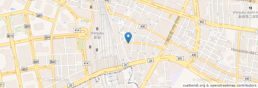 Mapa de ubicacion de Asahi Super Dry beer hall en Japon, Tokyo, Shinjuku.