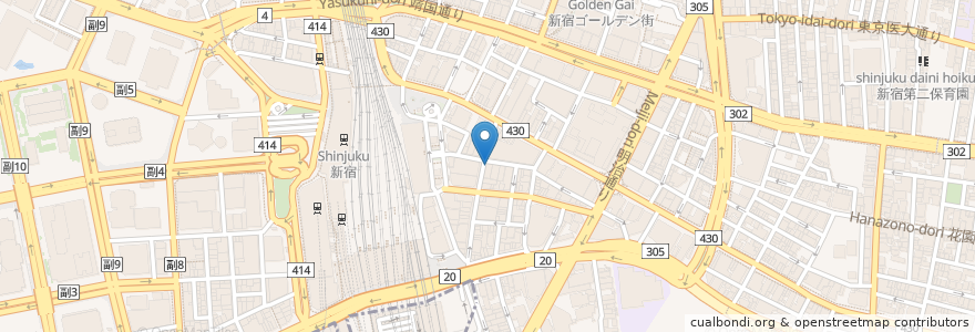 Mapa de ubicacion de Dubliners en 日本, 東京都, 新宿区.