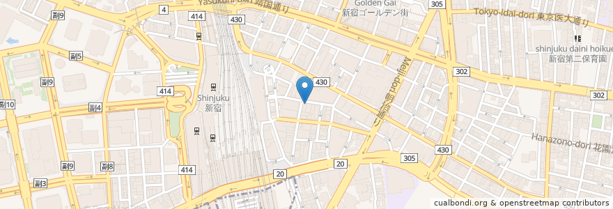 Mapa de ubicacion de Ginza Lion en Japon, Tokyo, Shinjuku.