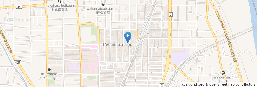 Mapa de ubicacion de クスリのカツマタ (kusurino Katsumata) en 日本, 神奈川縣, 川崎市, 中原区.