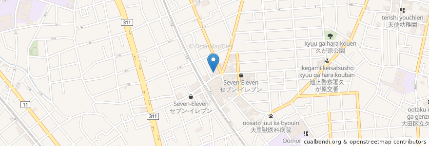 Mapa de ubicacion de 川崎信用金庫 en Japan, Tokyo, Ota.