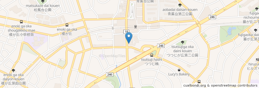 Mapa de ubicacion de 三菱UFJ銀行 en اليابان, كاناغاوا, 横浜市, 青葉区.