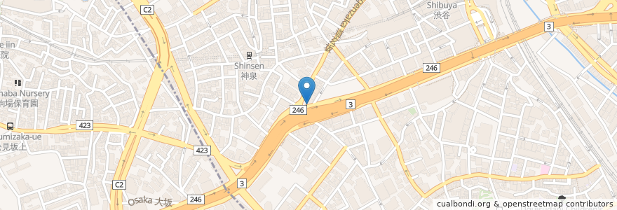 Mapa de ubicacion de FabCafe en Japonya, 東京都, 渋谷区.