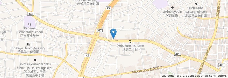 Mapa de ubicacion de なか卯 en ژاپن, 東京都, 豊島区.