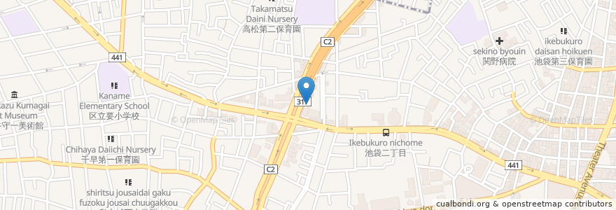 Mapa de ubicacion de 香港屋 en Japão, Tóquio, 豊島区.