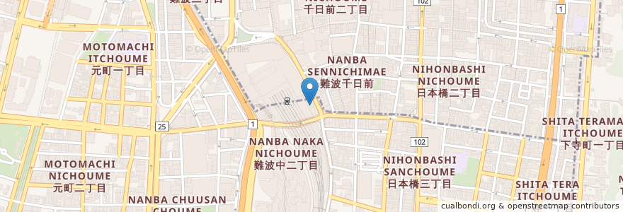 Mapa de ubicacion de やよい軒 en Japonya, 大阪府, 大阪市, 浪速区.