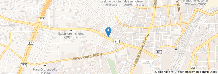 Mapa de ubicacion de 一二三堂薬局 en Jepun, 東京都, 豊島区.
