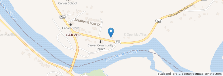 Mapa de ubicacion de Carver Cafe en Estados Unidos De América, Oregón, Clackamas County, Damascus.