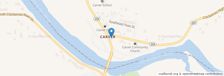 Mapa de ubicacion de Carver Hangar en Estados Unidos Da América, Oregon, Clackamas County, Damascus.