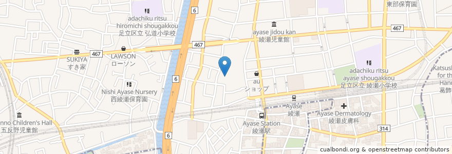 Mapa de ubicacion de 觀音寺 en Giappone, Tokyo, 足立区.