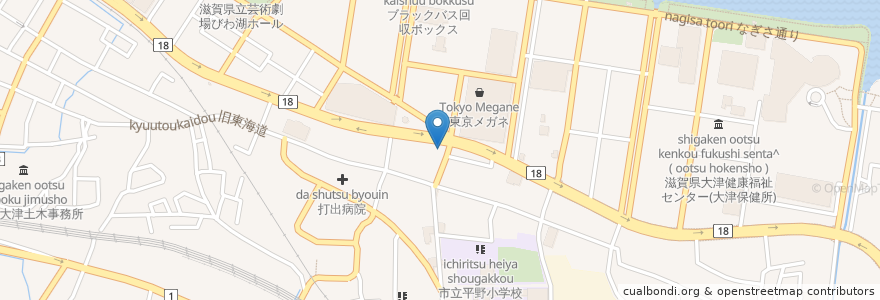 Mapa de ubicacion de コメダ珈琲 en ژاپن, 滋賀県, 大津市.