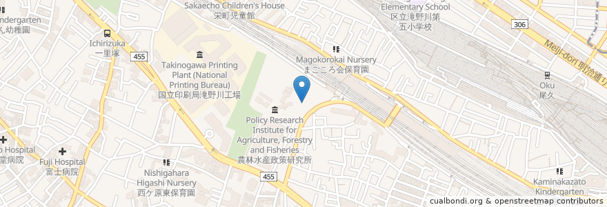 Mapa de ubicacion de 平塚神社 en Japon, Tokyo, 北区.