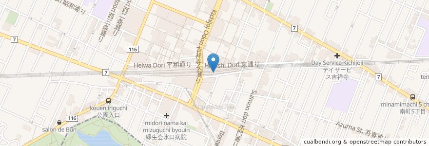 Mapa de ubicacion de タリーズコーヒー en اليابان, 東京都, 武蔵野市.