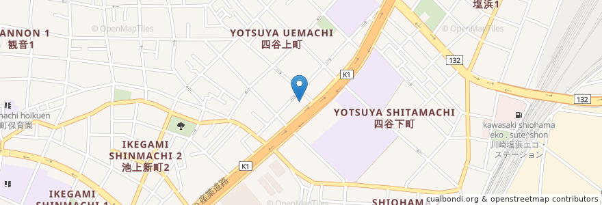Mapa de ubicacion de ENEOS 川崎産業道路TS en اليابان, كاناغاوا, 川崎市, 川崎区.