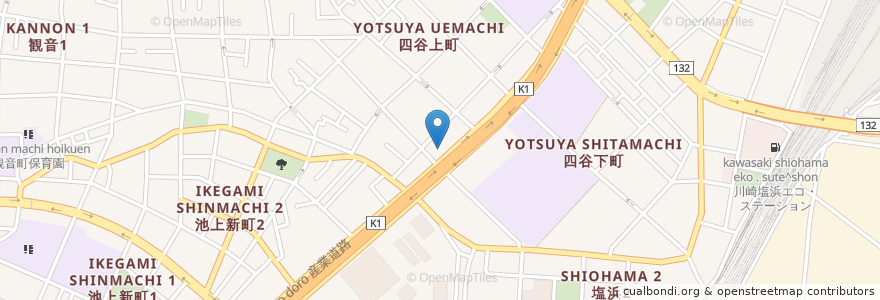 Mapa de ubicacion de ガスト 川崎大師店 en Jepun, 神奈川県, 川崎市, 川崎区.