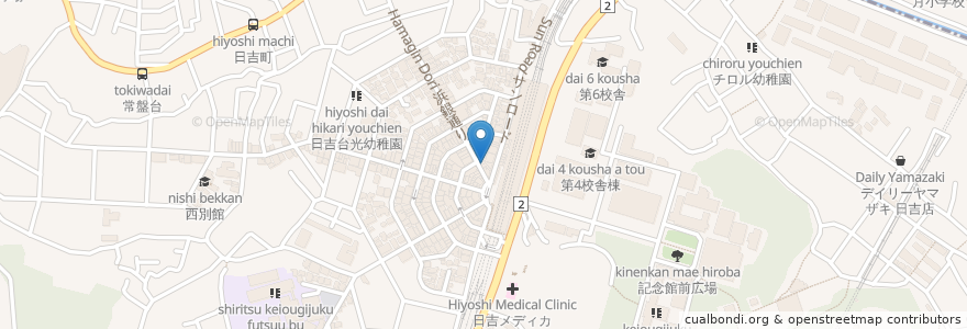Mapa de ubicacion de スターバックス en Japão, 神奈川県, 横浜市, 港北区.