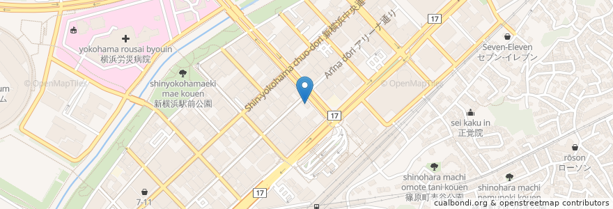 Mapa de ubicacion de 城南信用金庫 en 日本, 神奈川県, 横浜市, 港北区.