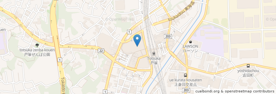 Mapa de ubicacion de スターバックス en Japão, 神奈川県, 横浜市, 戸塚区.