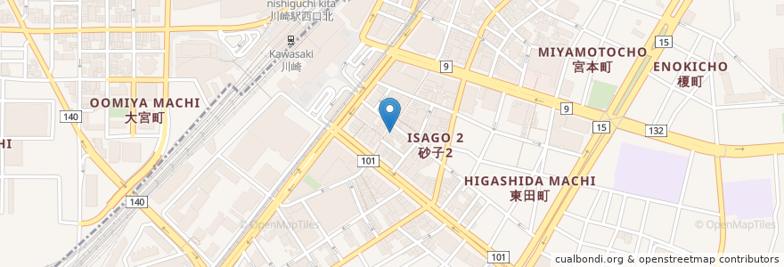 Mapa de ubicacion de ケンタッキーフライドチキン en 일본, 가나가와현, 川崎市.