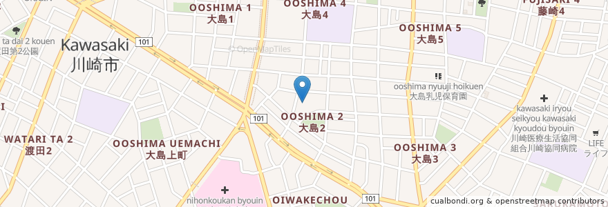 Mapa de ubicacion de 眞観寺 en اليابان, كاناغاوا, 川崎市, 川崎区.