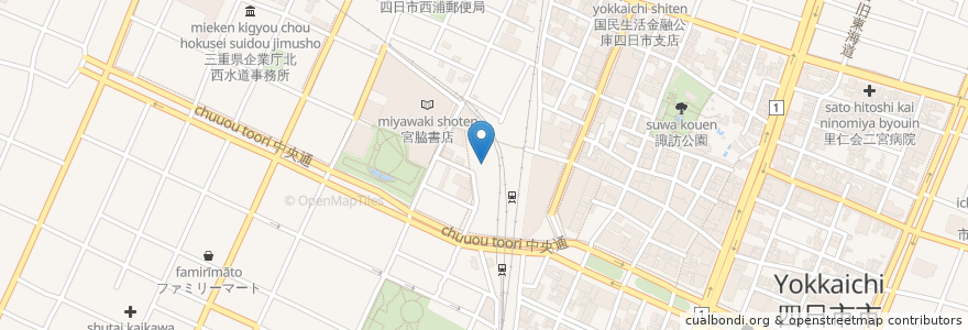 Mapa de ubicacion de 近鉄パーキングビル en 日本, 三重県, 四日市市.