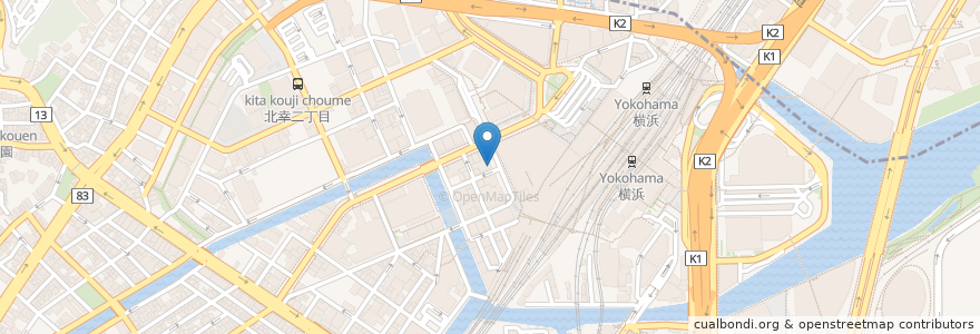 Mapa de ubicacion de スターバックス en Japan, 神奈川県, Yokohama, 西区, 神奈川区.