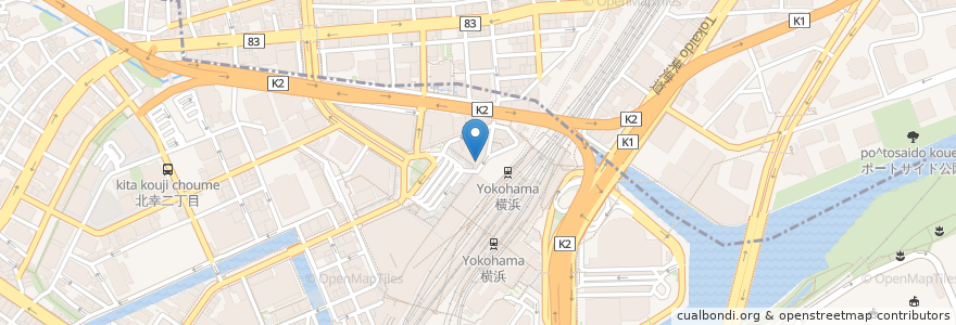 Mapa de ubicacion de スターバックス en Japan, 神奈川県, Yokohama, 西区, 神奈川区.