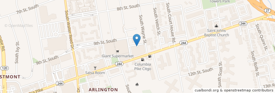 Mapa de ubicacion de Siena Park Garage en الولايات المتّحدة الأمريكيّة, فيرجينيا, Arlington County, Arlington.