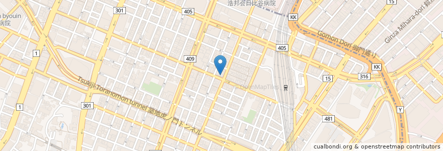Mapa de ubicacion de カフェ・ド・クリエ en Japonya, 東京都, 港区.
