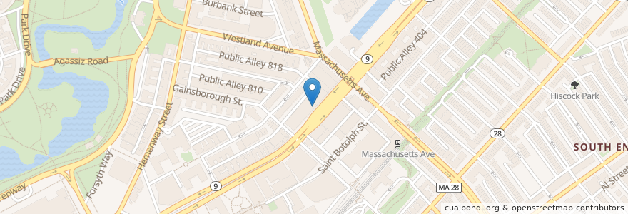 Mapa de ubicacion de The UPS Store en Estados Unidos Da América, Massachusetts, Suffolk County, Boston.