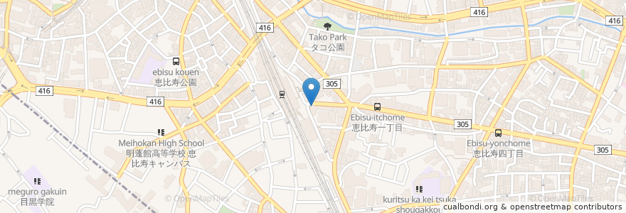Mapa de ubicacion de カフェ・ド・クリエ en 日本, 東京都, 渋谷区.