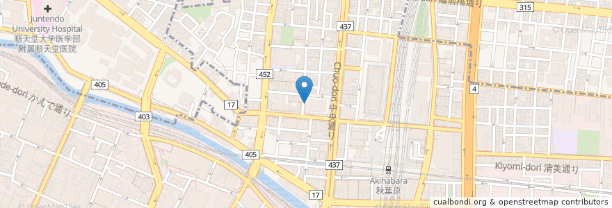 Mapa de ubicacion de 北海道らぁ麺 ひむろ en Япония, Токио, Тиёда.