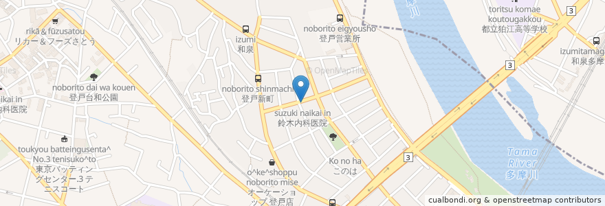 Mapa de ubicacion de 鈴木内科医院 en 日本, 神奈川縣, 川崎市, 多摩区.