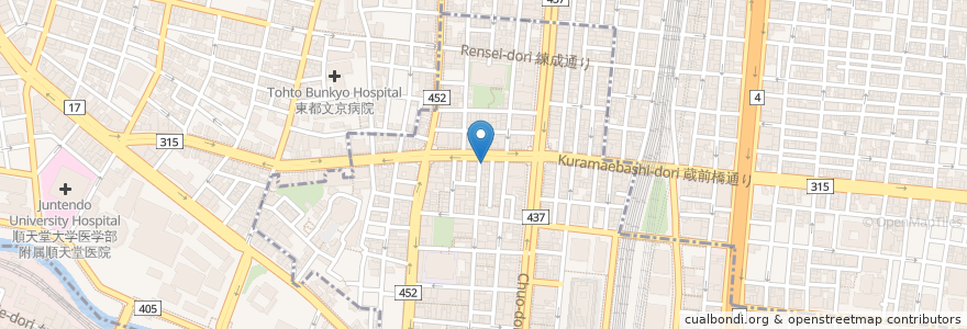 Mapa de ubicacion de 天想伝 楽 en 日本, 東京都.